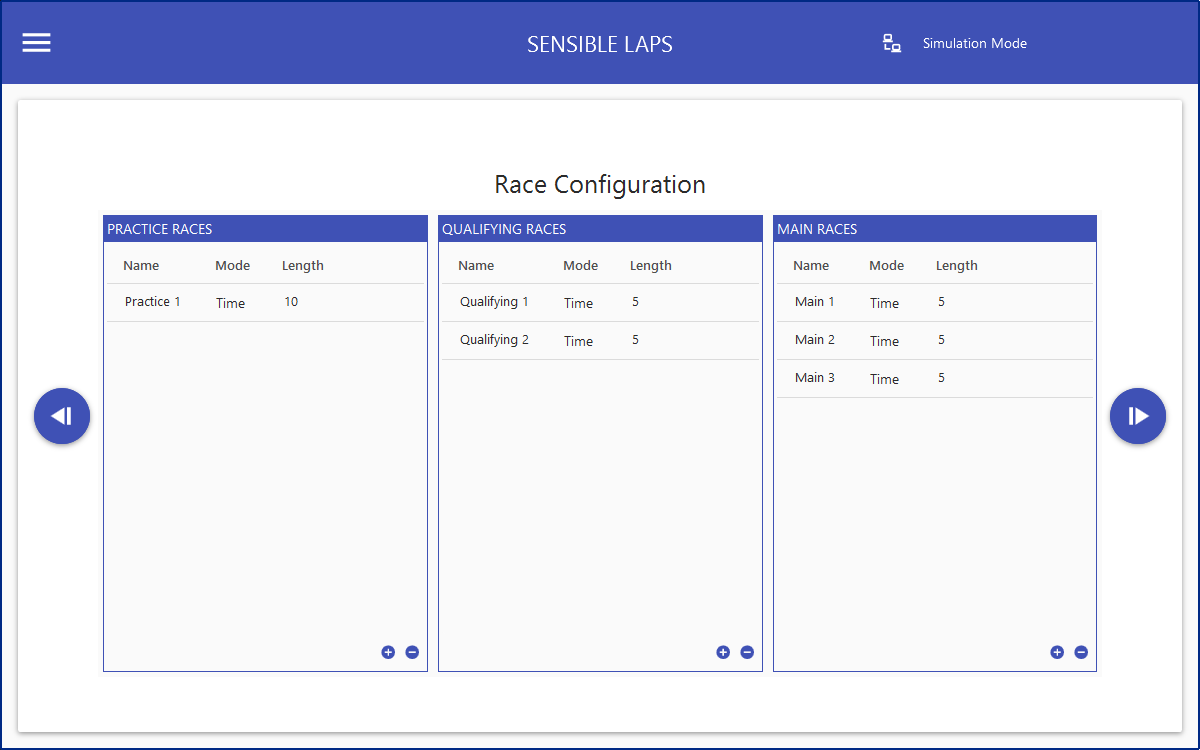Race settings