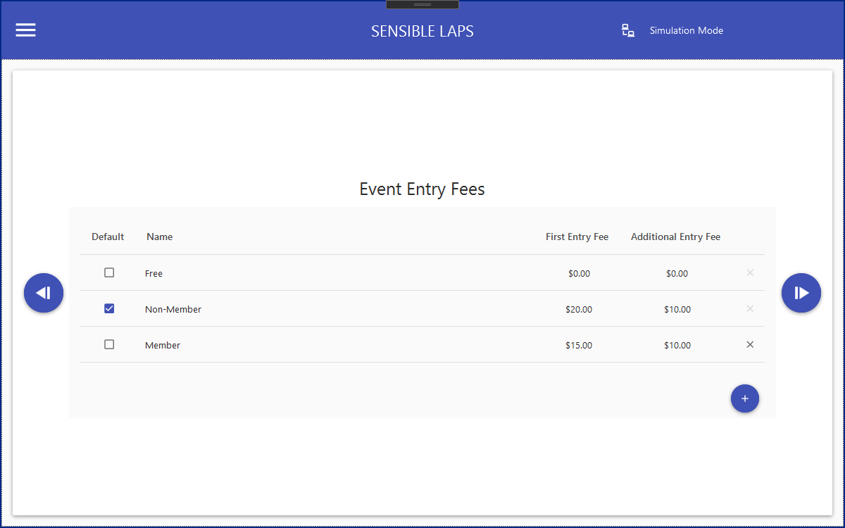 Event fees