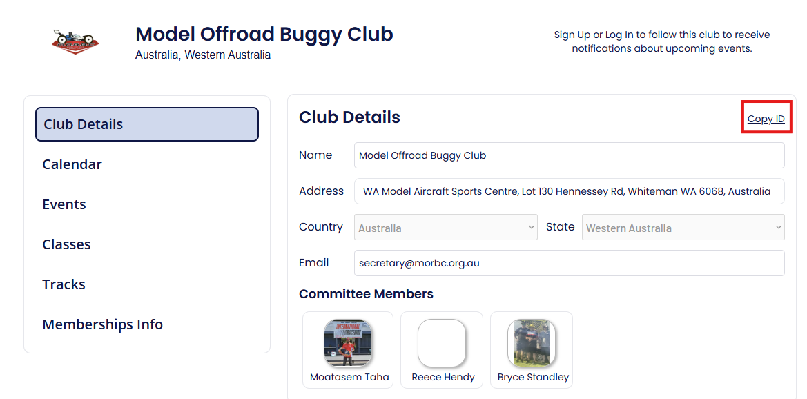 Copy club ID